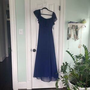 Navy chiffon formal dress
